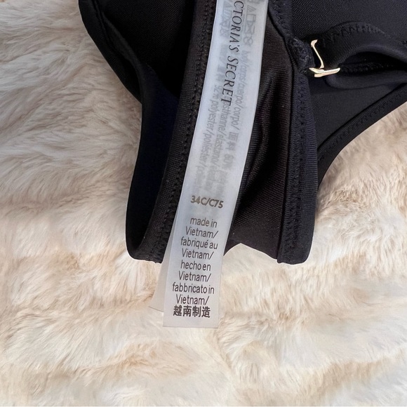 Victoria’s Secret Swim padded push up black bikini top size 34C - Picture 5 of 5